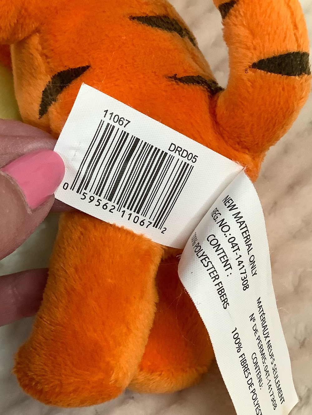 Disney Orange Tigger Plush Big Head with Pink Nose Stuffed Animal Toy - Picture 10 of 14